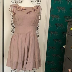 Anthropologie Gauze Ruffle Hem Sleeveless Dress